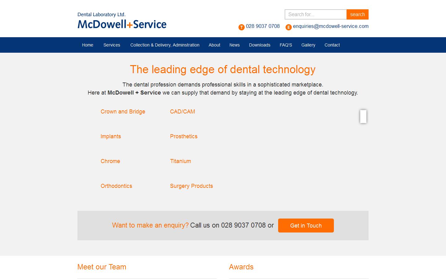 McDowell Service Dental Laboratory Website