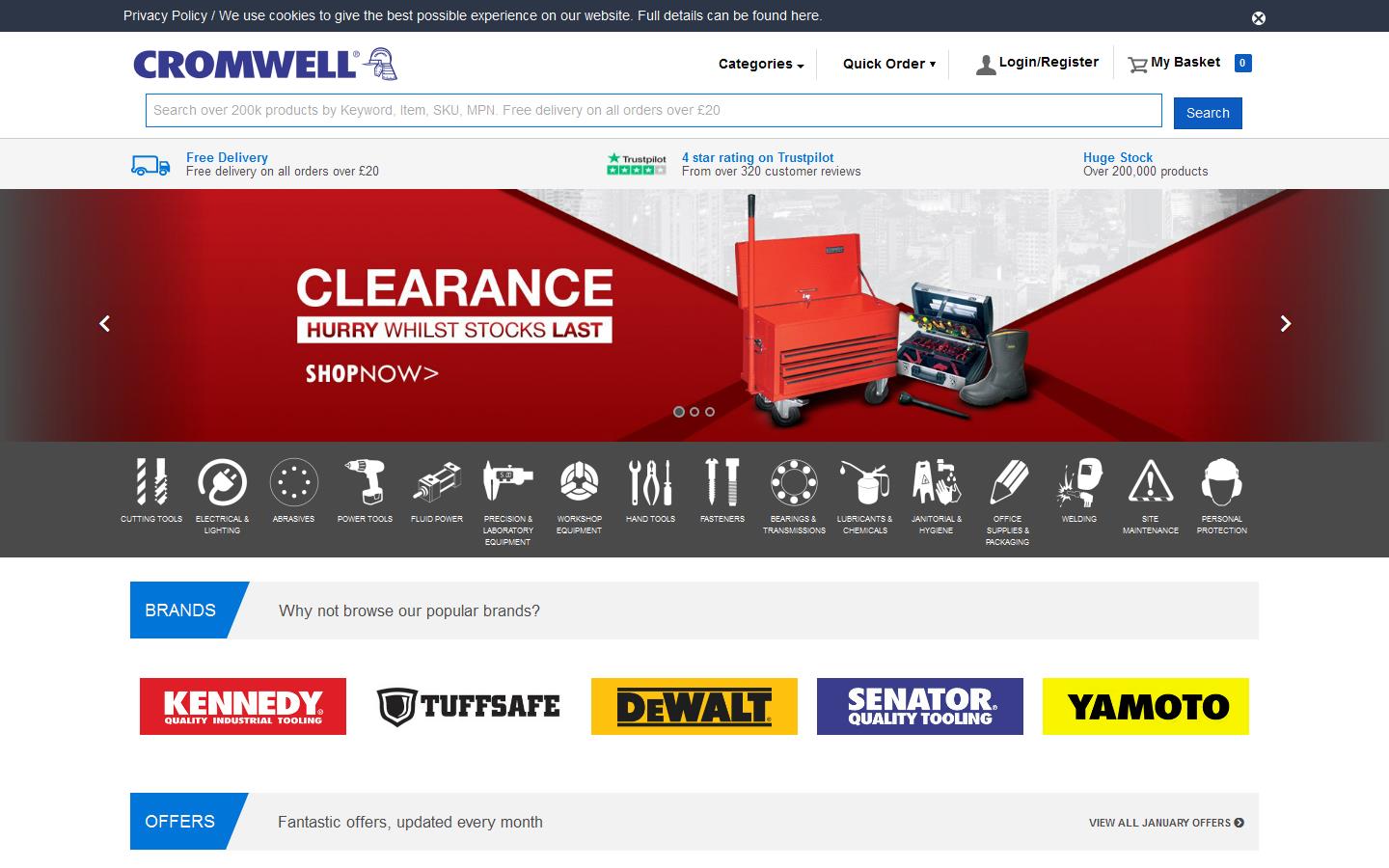 Cromwell Industrial Tools Website