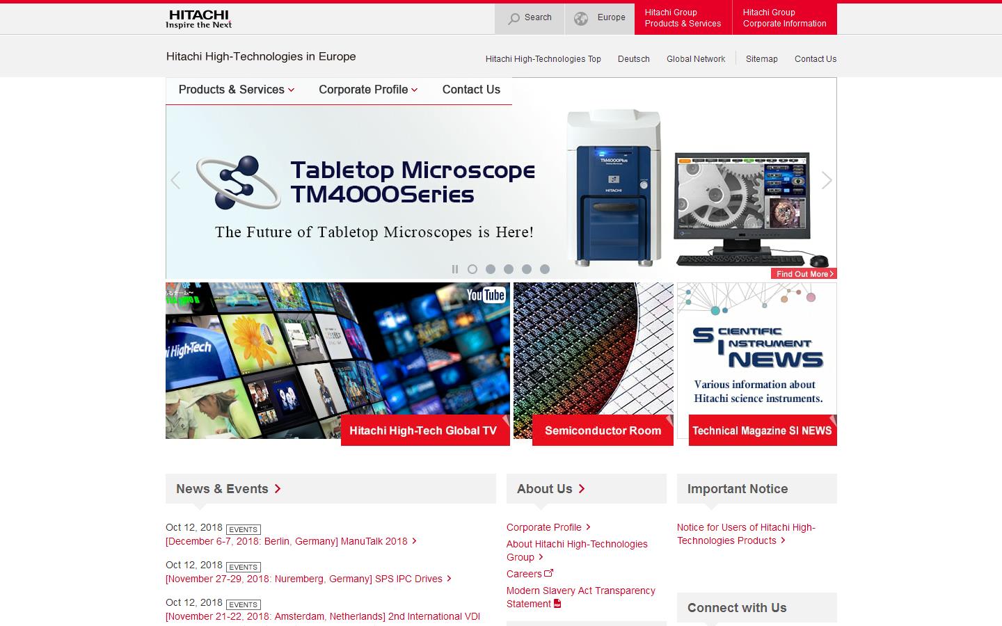 Hitachi High Technologies Europe G M B H Website