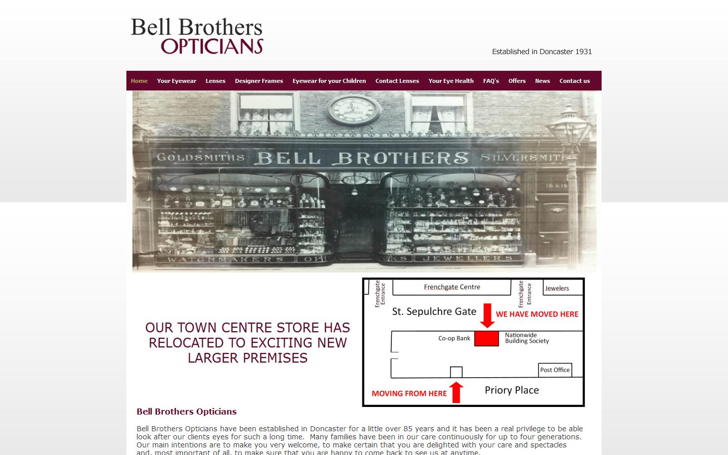 Bell Brothers Opticians Website