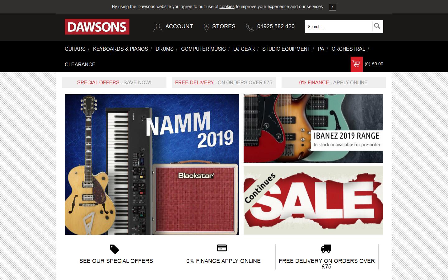 Dawson''s Music Ltd Website