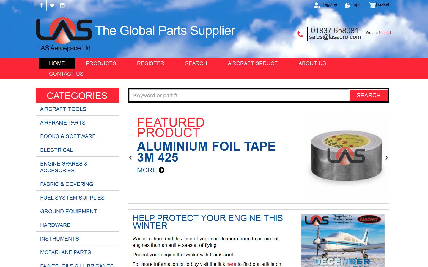 L A S Aerospace Ltd Website