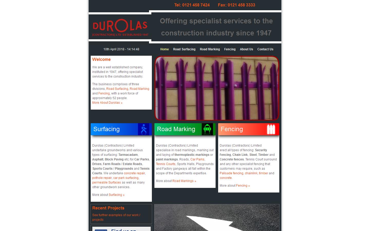 Durolas (contractors) Ltd Website