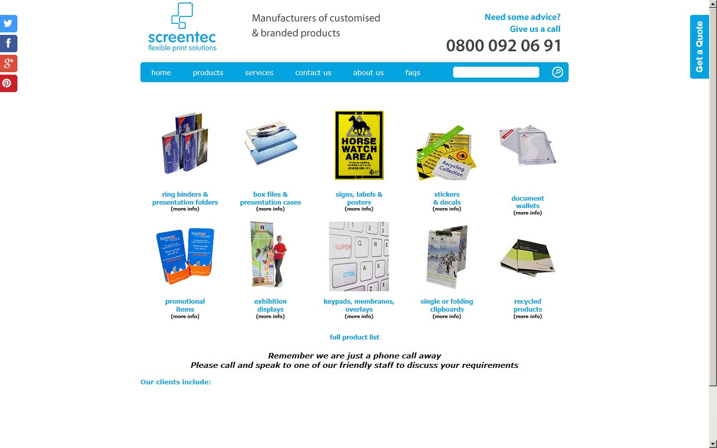 Screen Technology Website