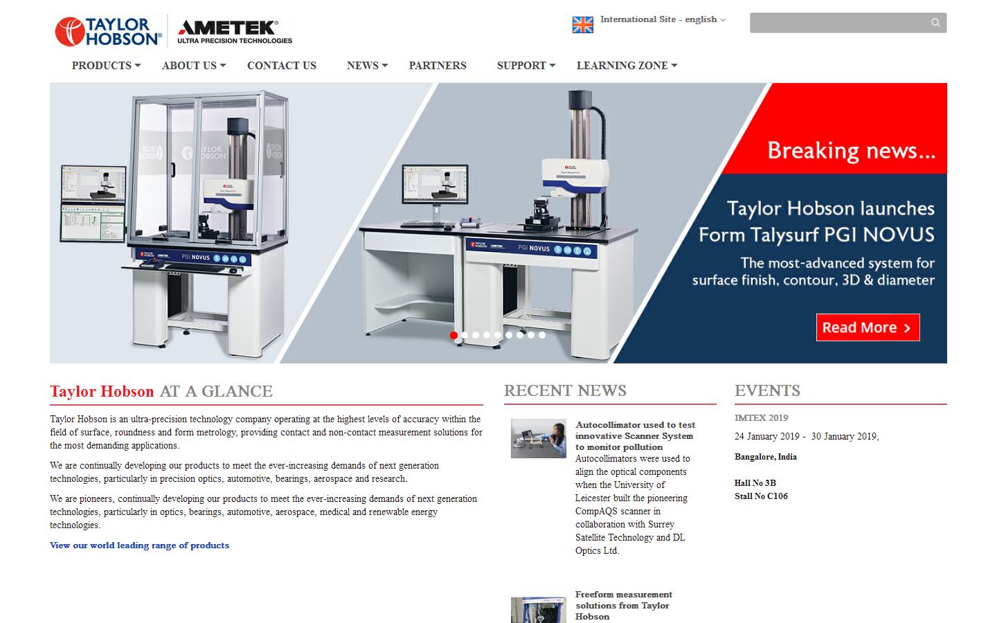 Taylor Hobson Ltd Website