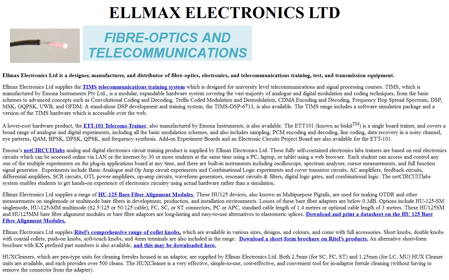 Ellmax Electronics Ltd Website