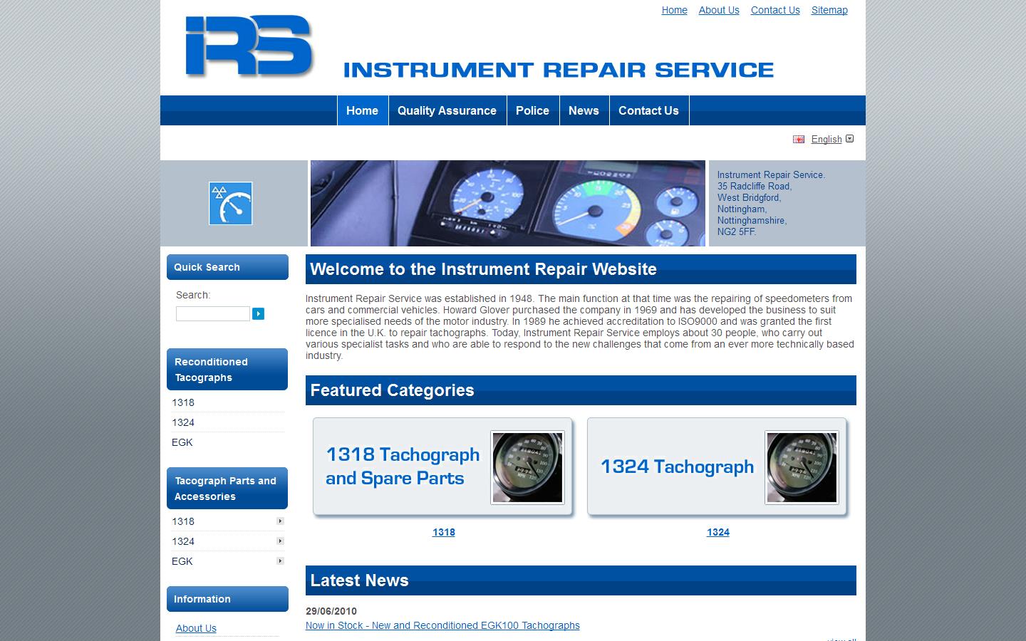 Instrument Repair Service Website