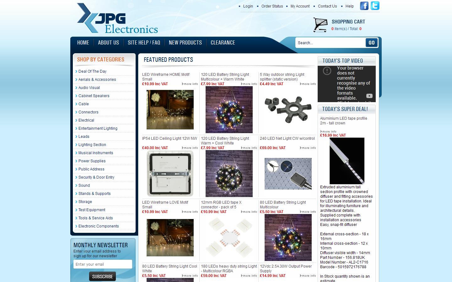 J P G Electronics Website