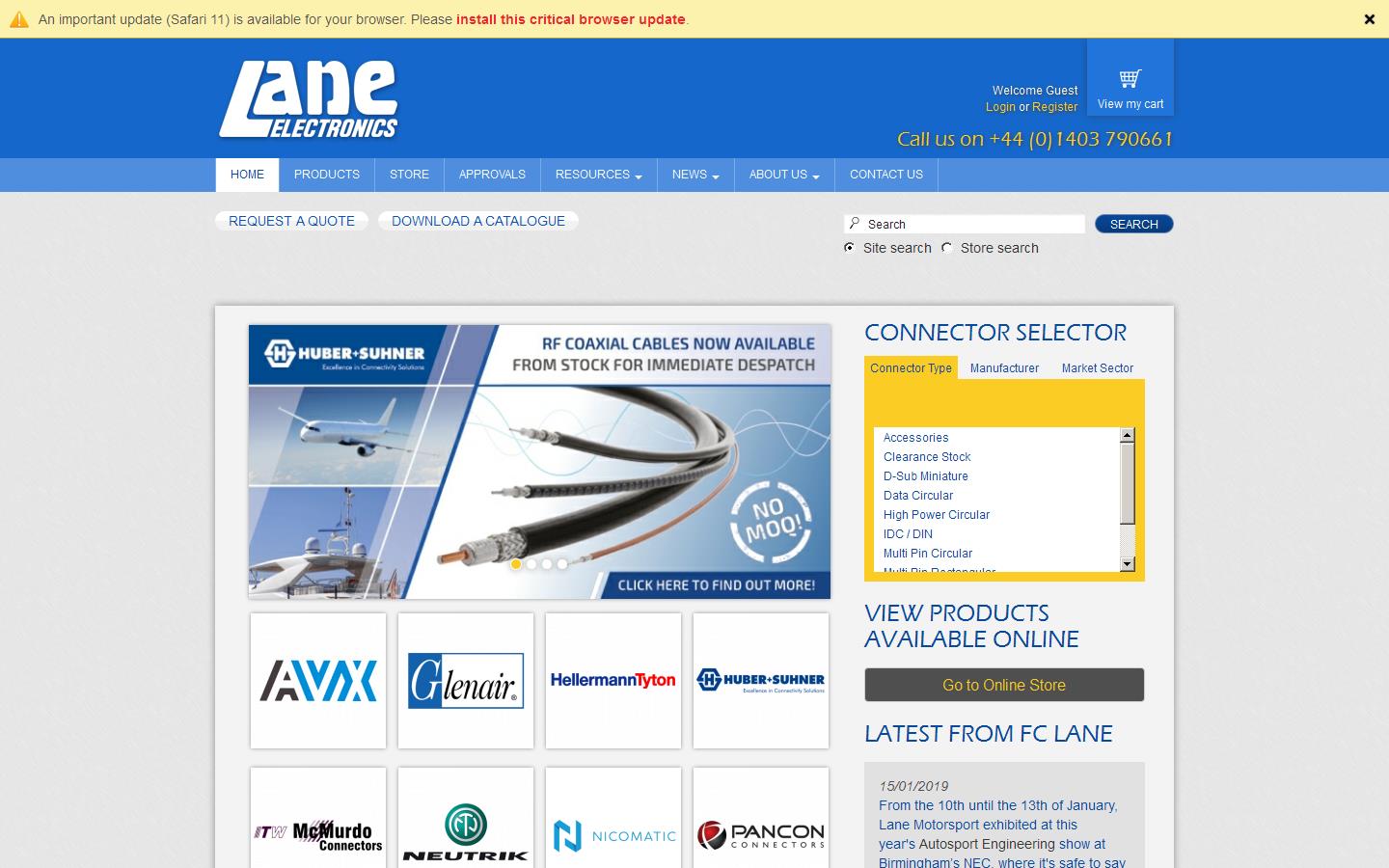Lane Electronics Website