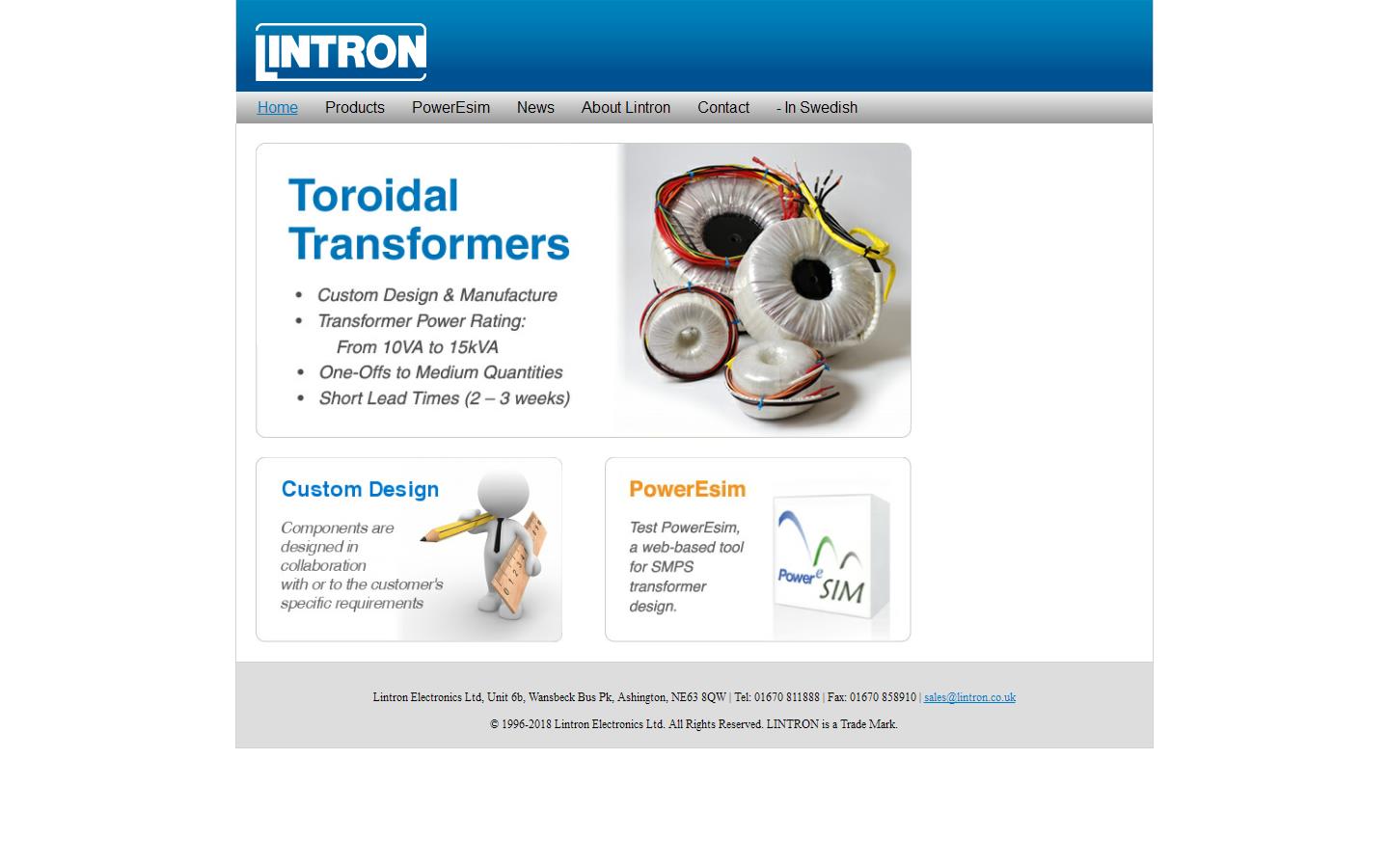 Lintron Electronics Ltd Website