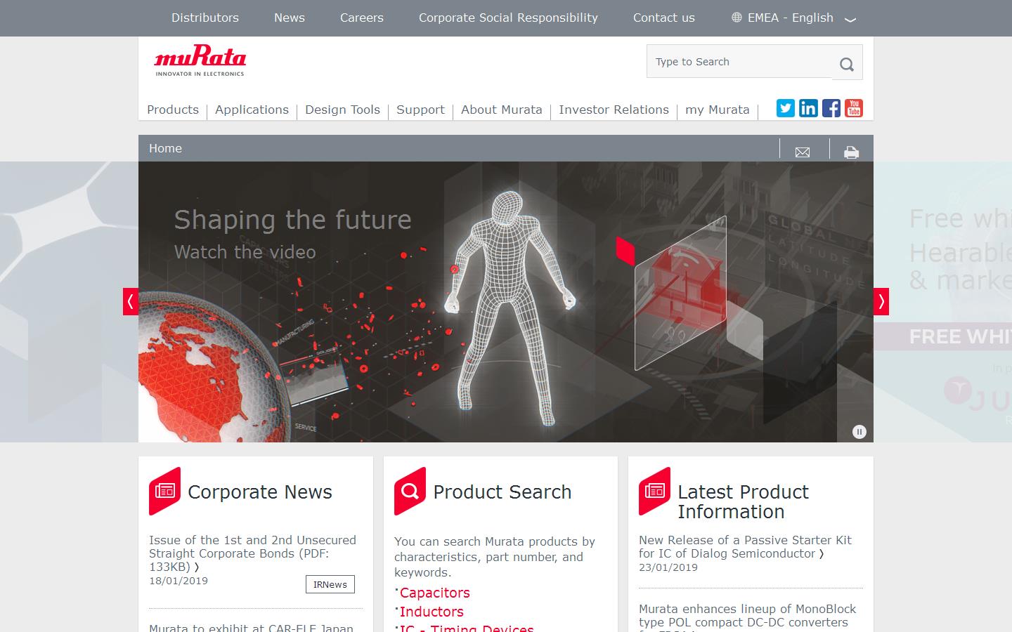 Murata Electronics Europe B V UK Branch Website