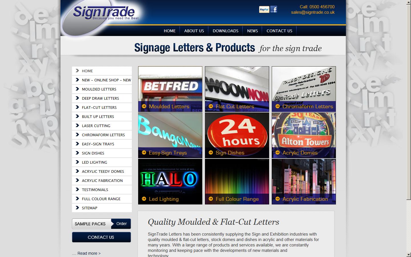 Signtrade Letters Website