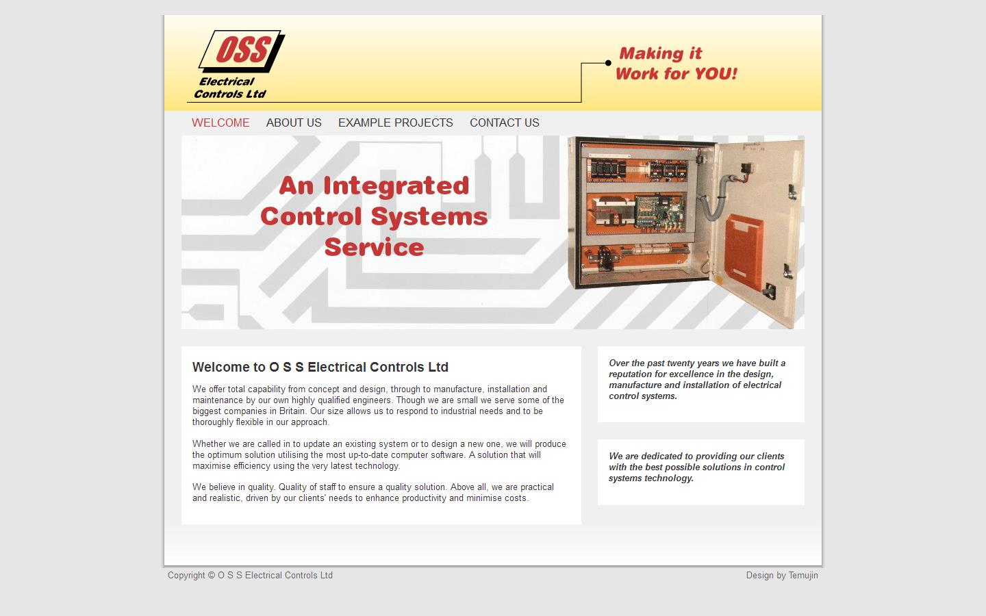 O S S Electrical Controls Ltd Website