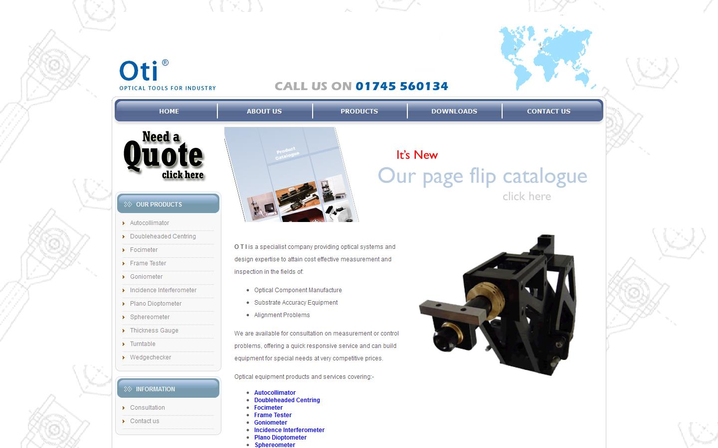 Optical Tools for Industry Ltd Website