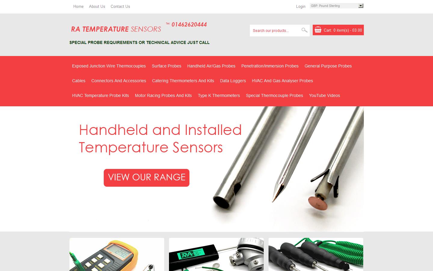 R A Temperature Sensors Website