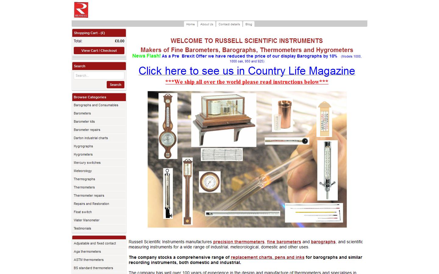 Russell Scientific Instruments Ltd Website