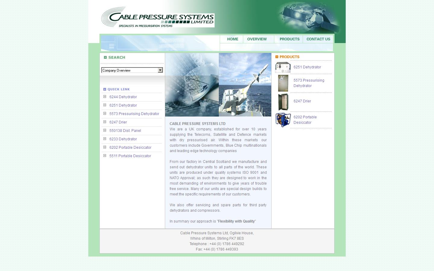 Cable Pressure Systems Ltd Website