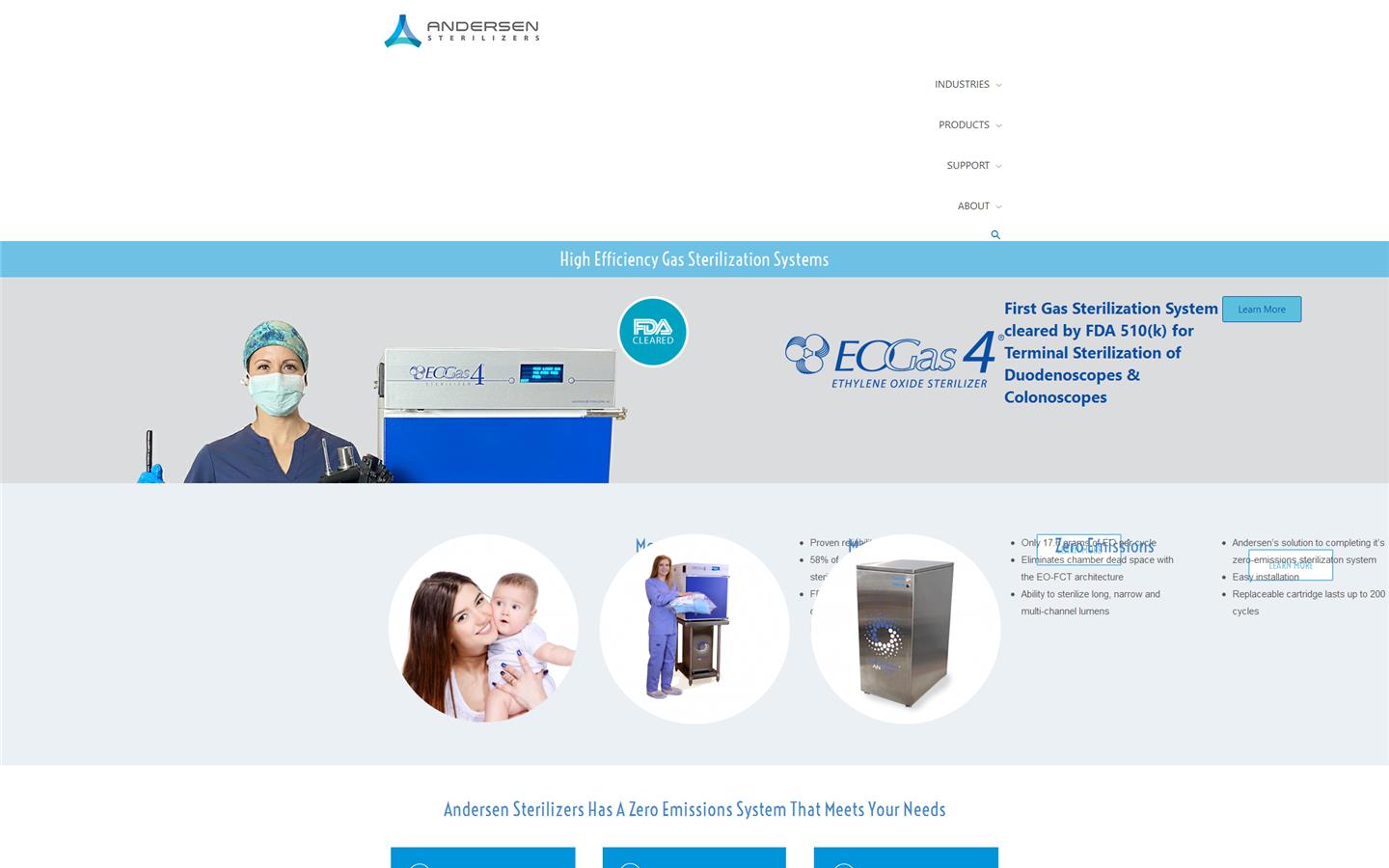 Andersen Sterilisers Website