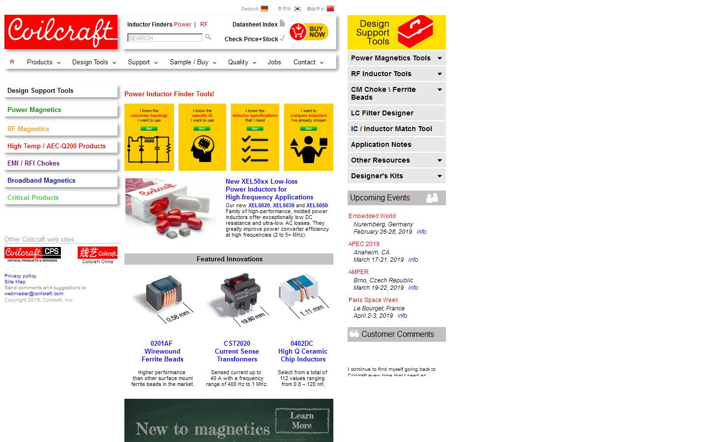 Coilcraft Europe Ltd Website