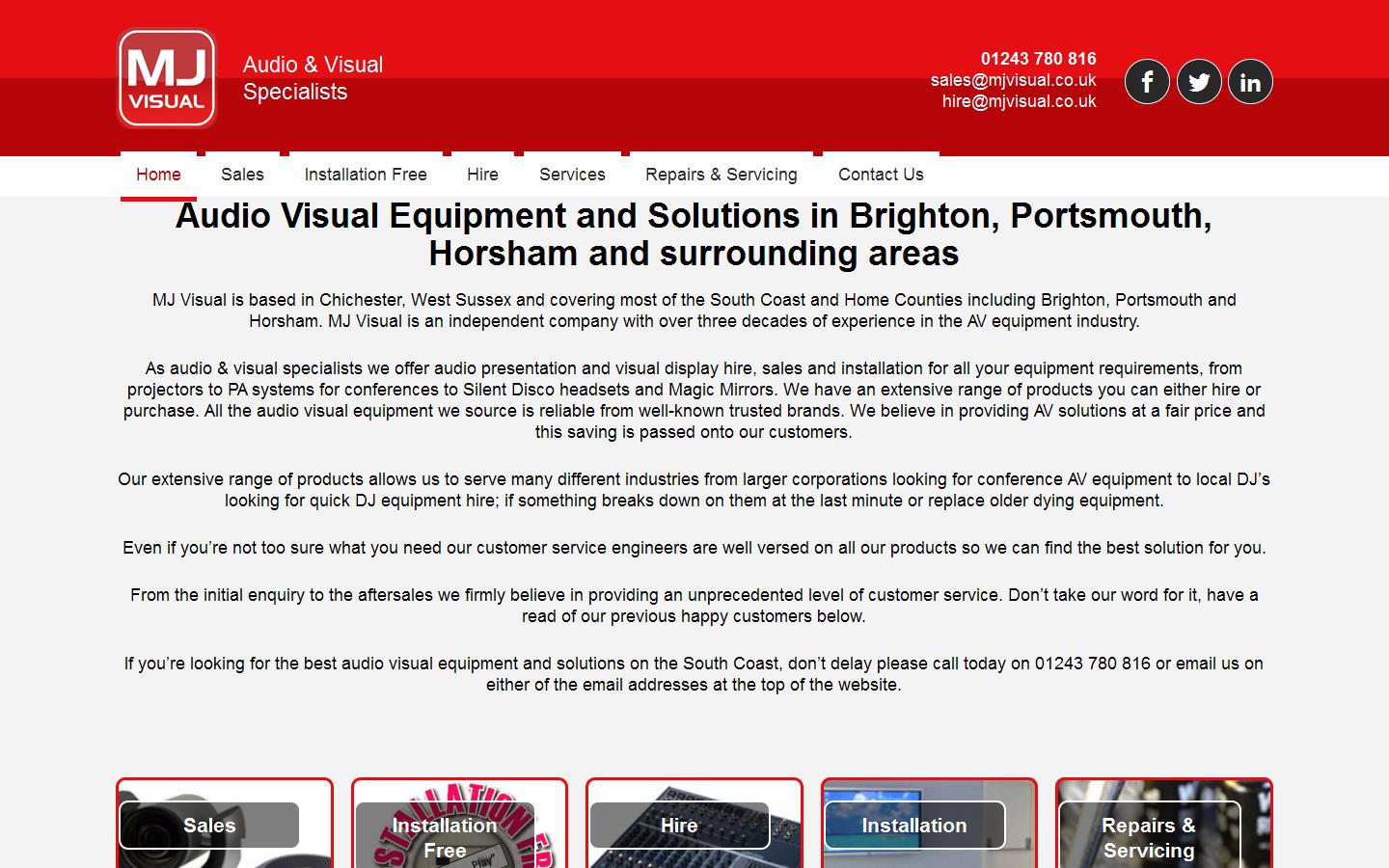 M J Visual Systems Ltd Website