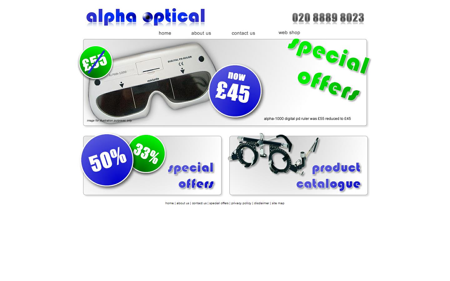 Alpha Optical Ltd Website