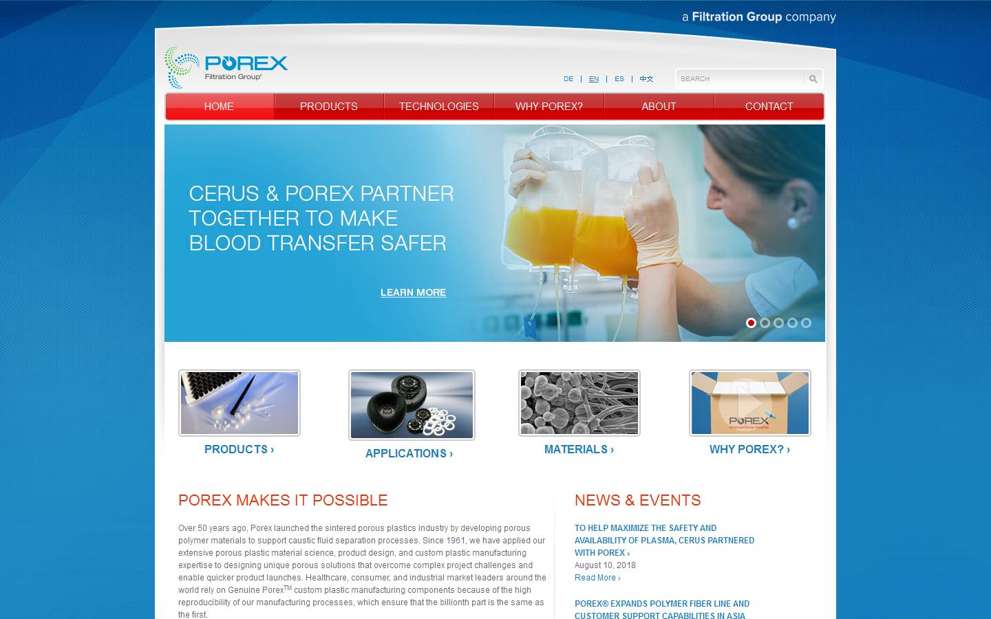 Porex Website