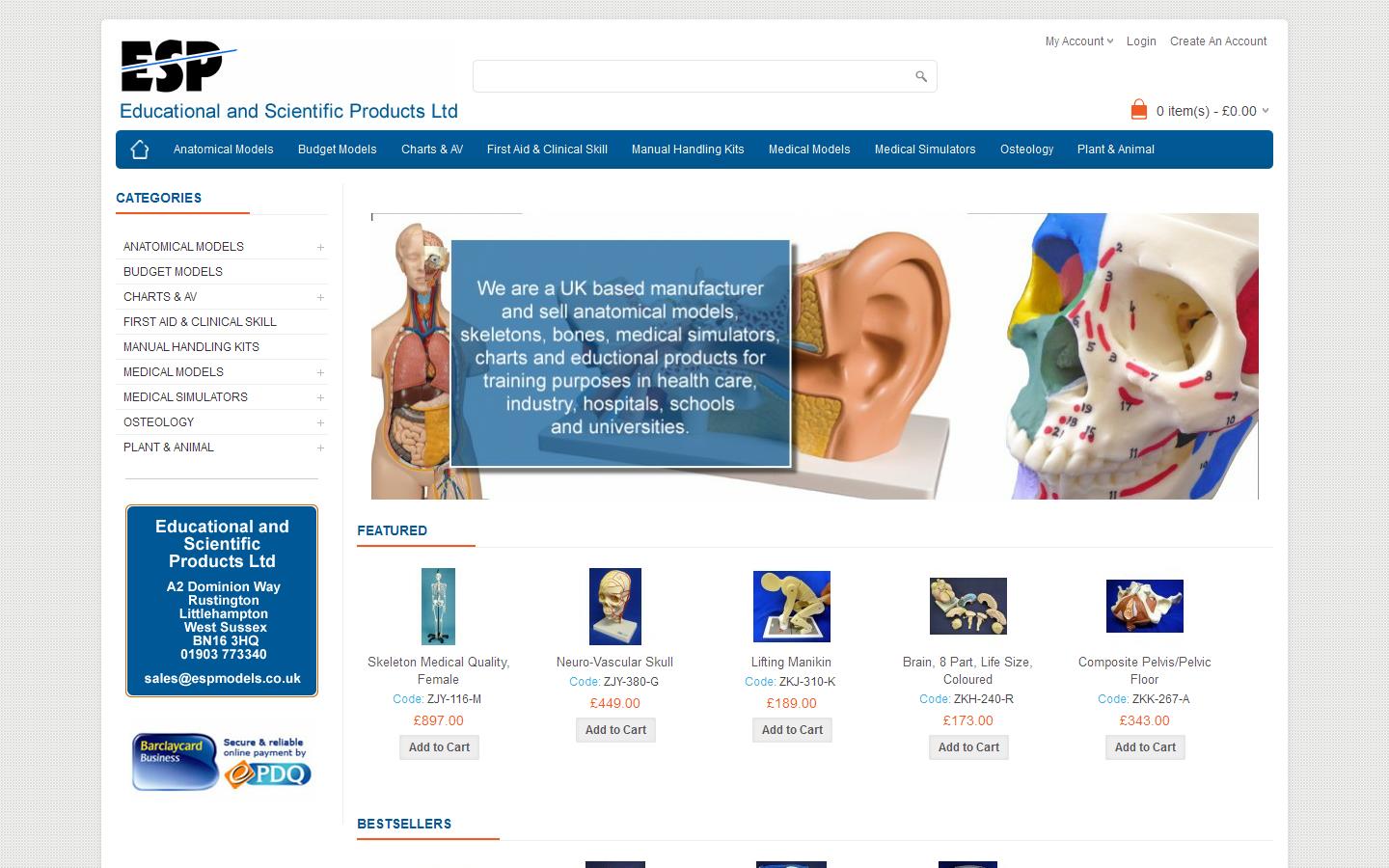 Educational & Scientific Products Ltd Website