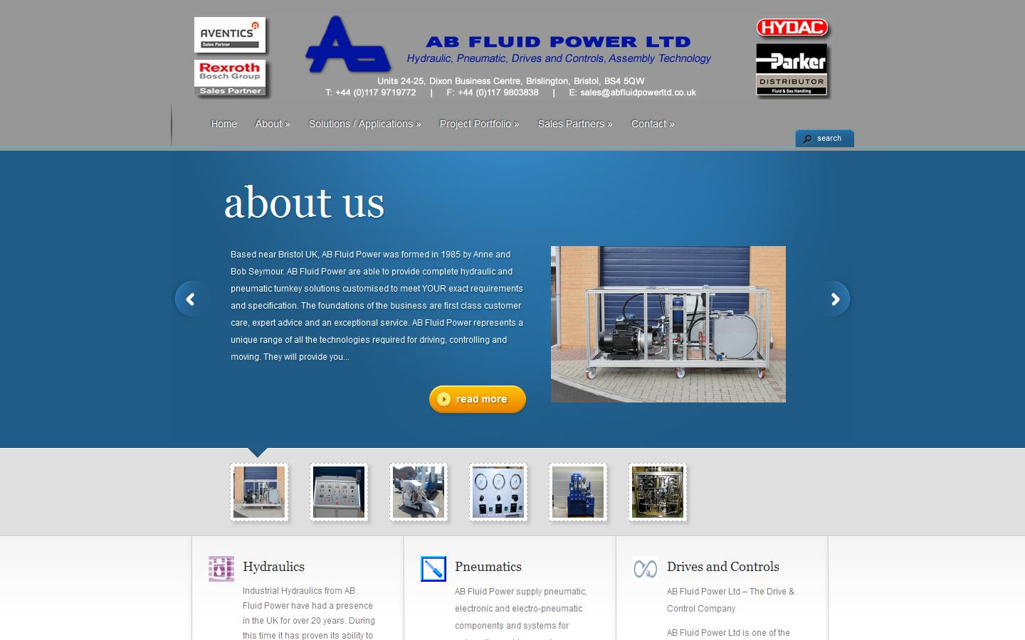 A B Fluid Power Ltd Website