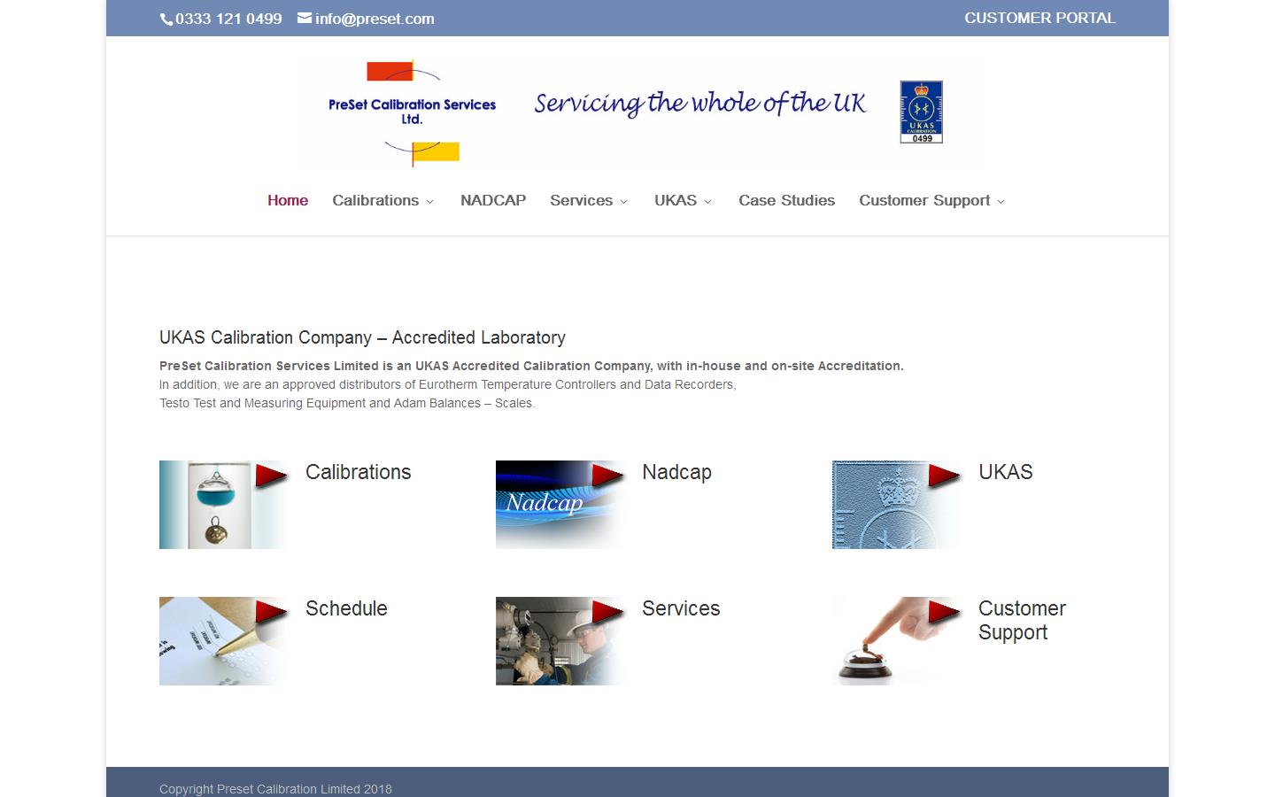 Preset Calibration Services Ltd Website