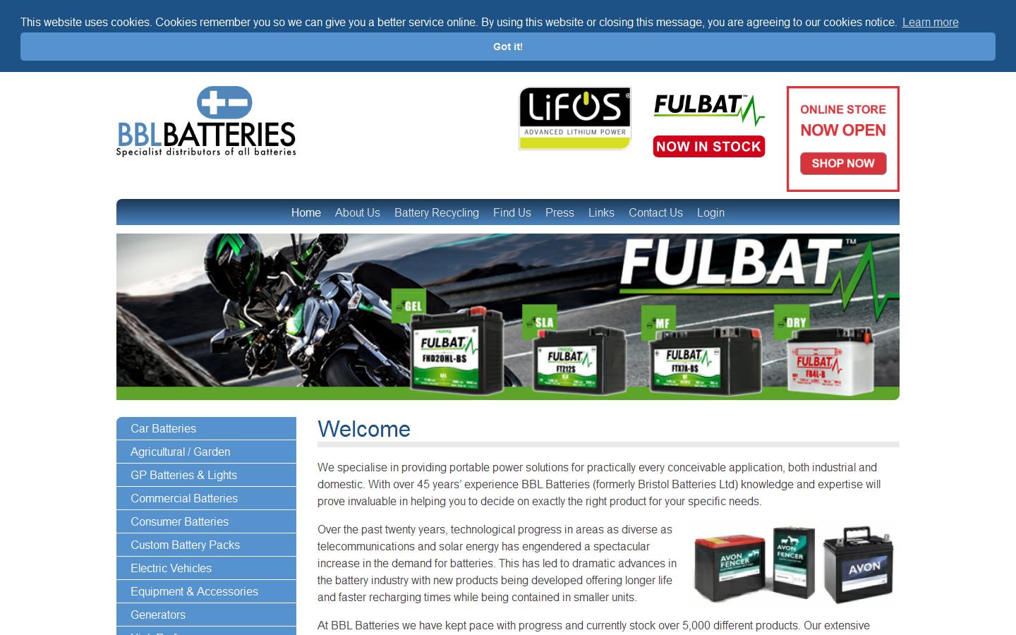 B B L Batteries Truro Website