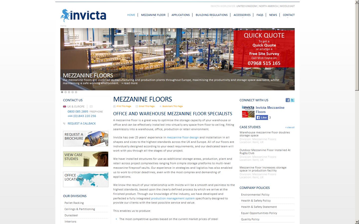 Invicta Mezzanine Floors Website