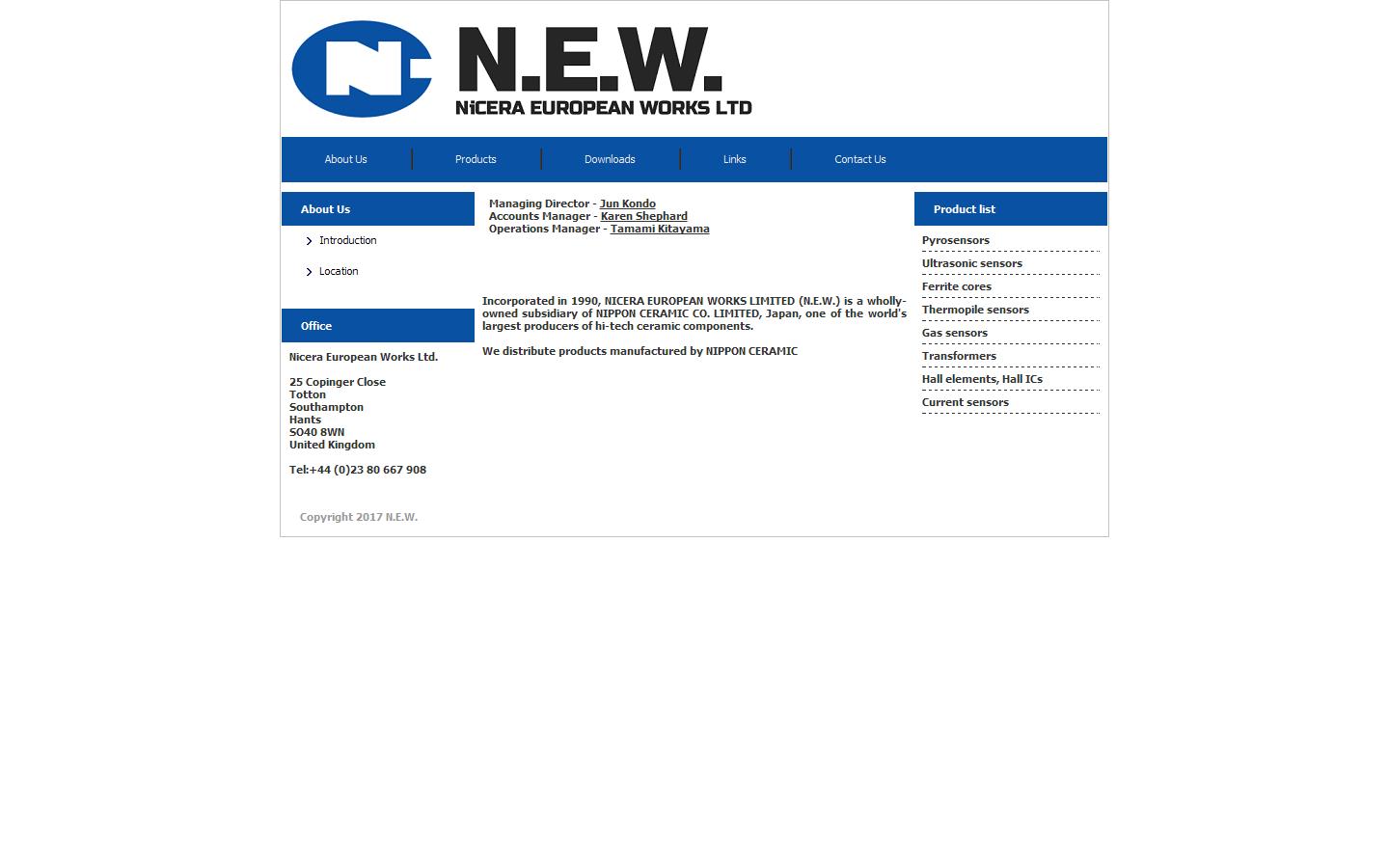 Nicera European Works Ltd Website