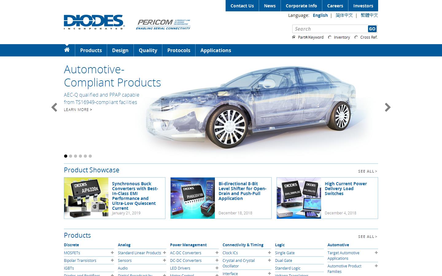 Diodes Zetex Semiconductors Ltd Website