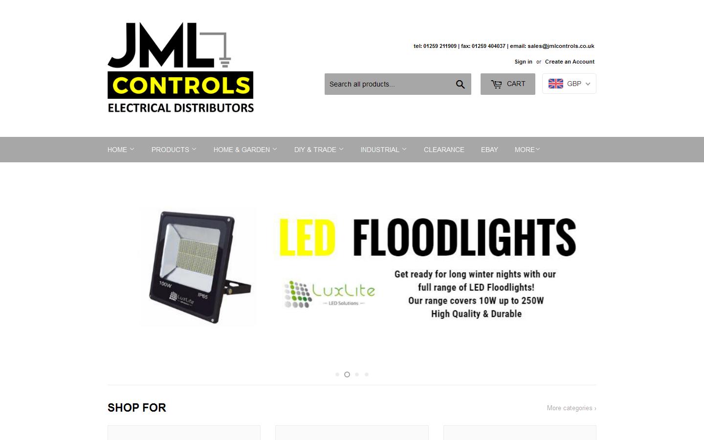 J M L Controls Electrical Distributors Website