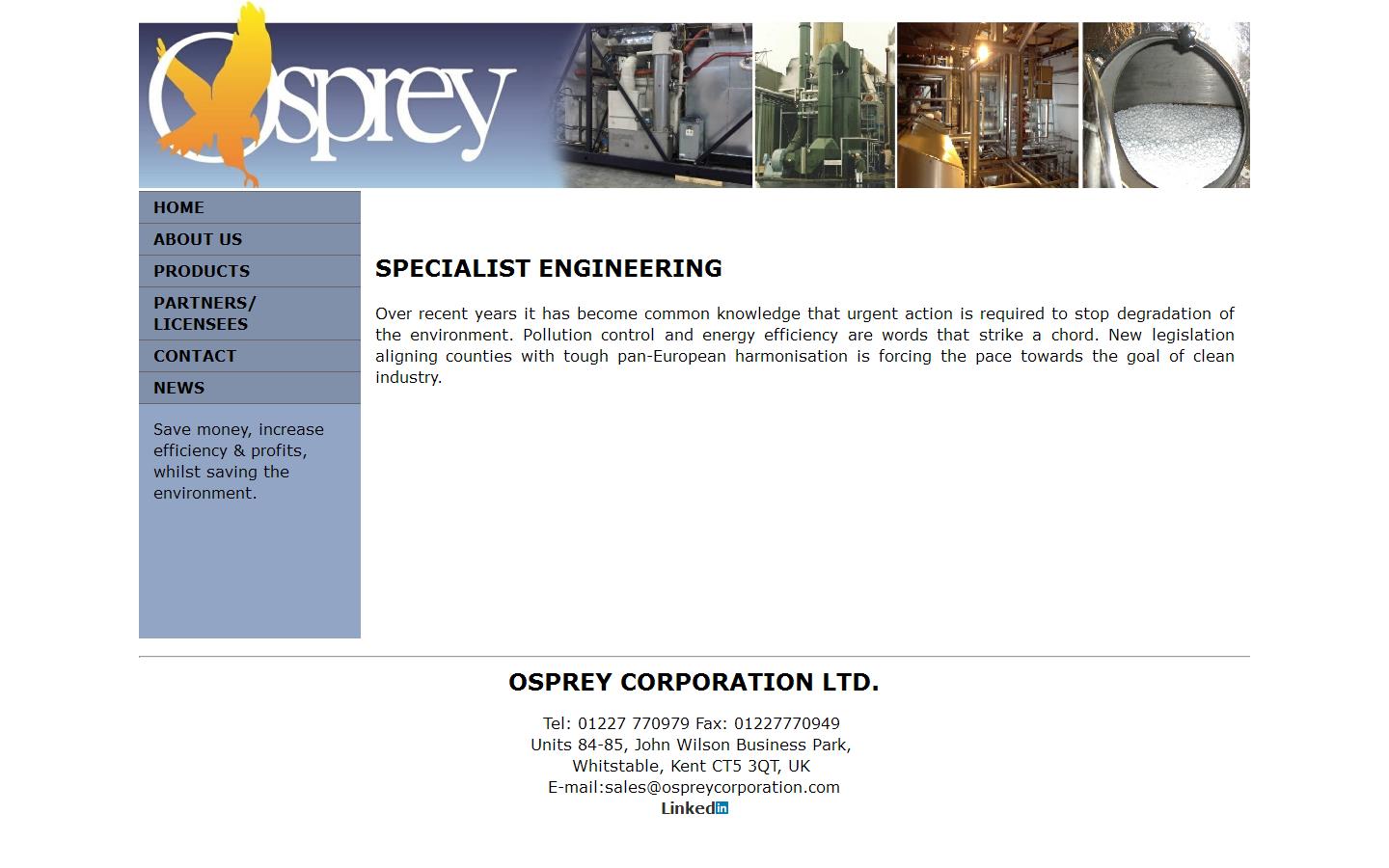 Osprey Corporation Ltd Website