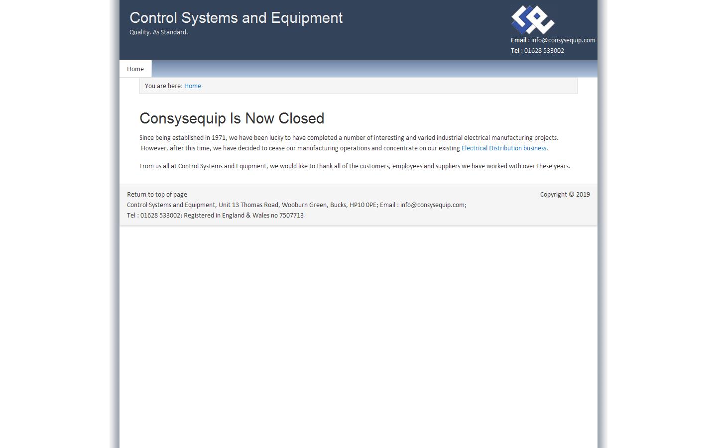 Control Systems & Equipment Website