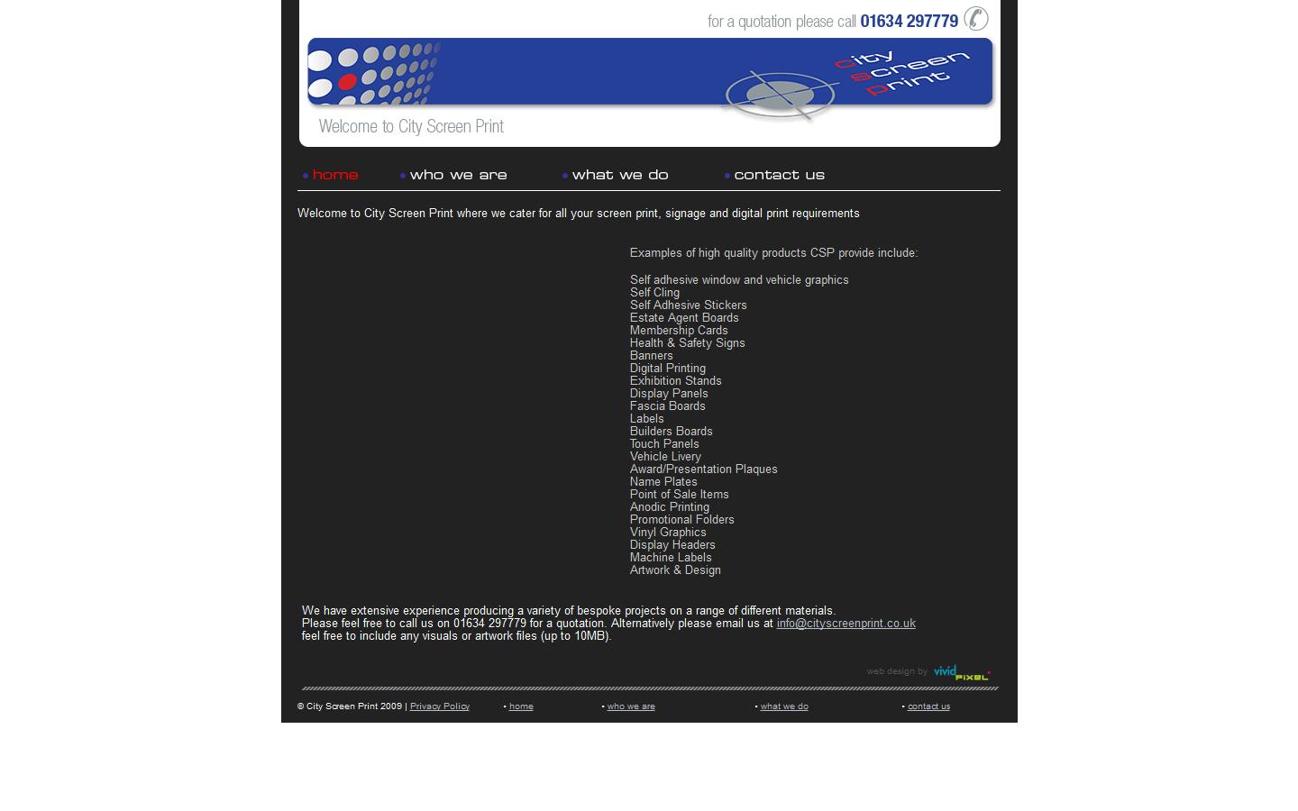 City Screen Print Website