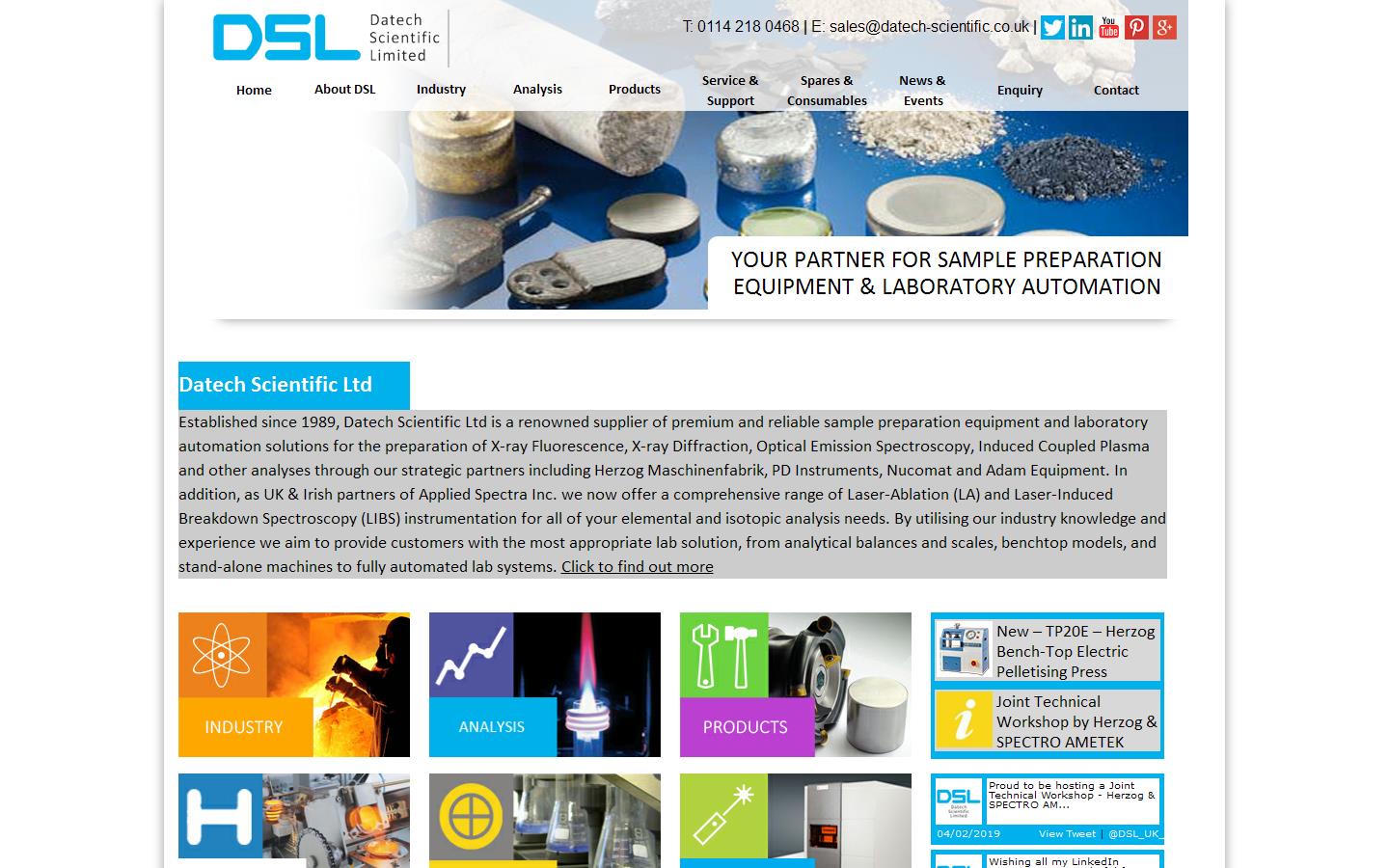 Datech Scientific Ltd Website