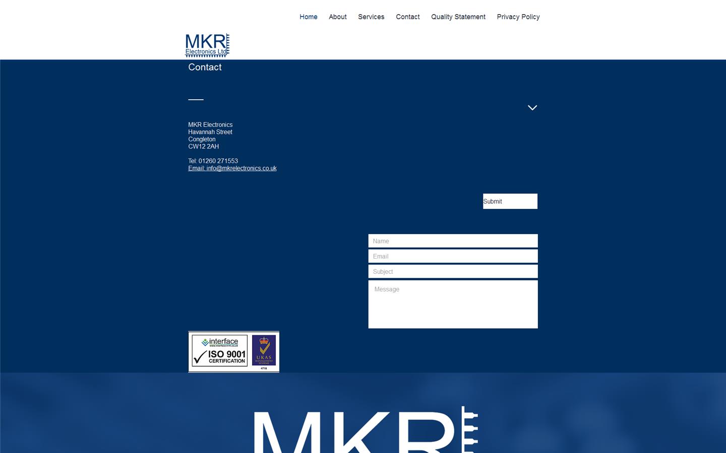 M K R Electronic Ltd Website