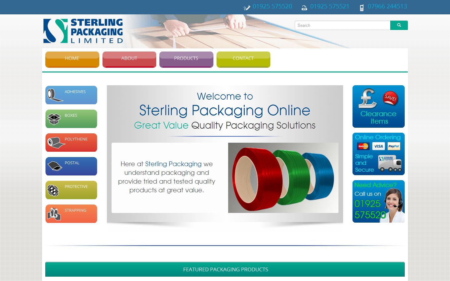 Sterling Packaging Ltd Website