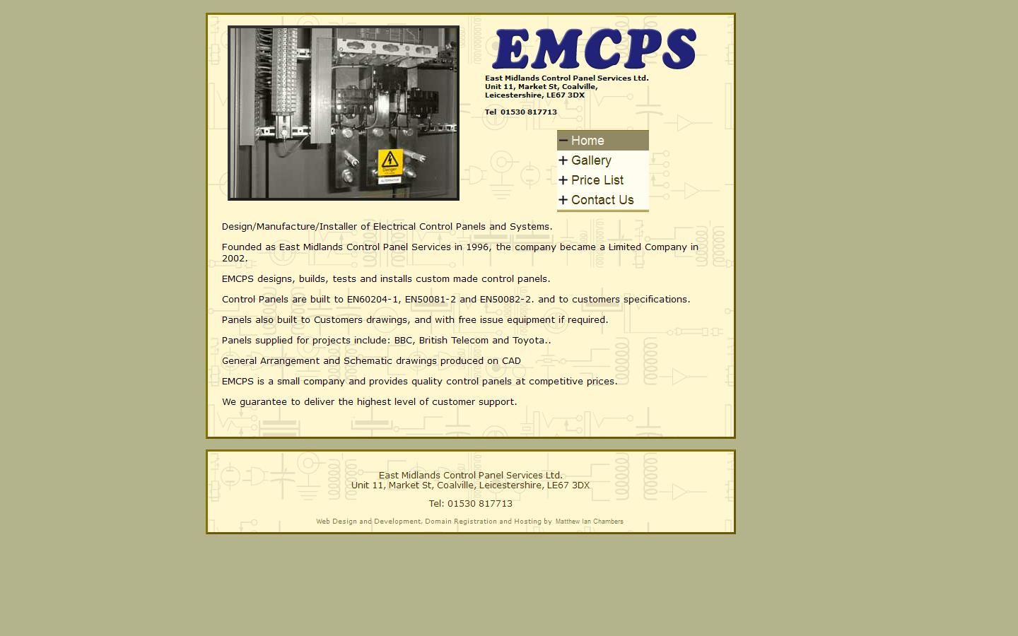 East Midlands Control Panel Services Ltd Website