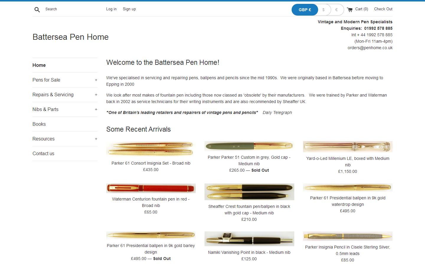 The Battersea Pen Home Website