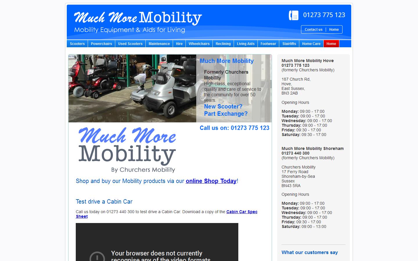 Churcher''s Mobility Website