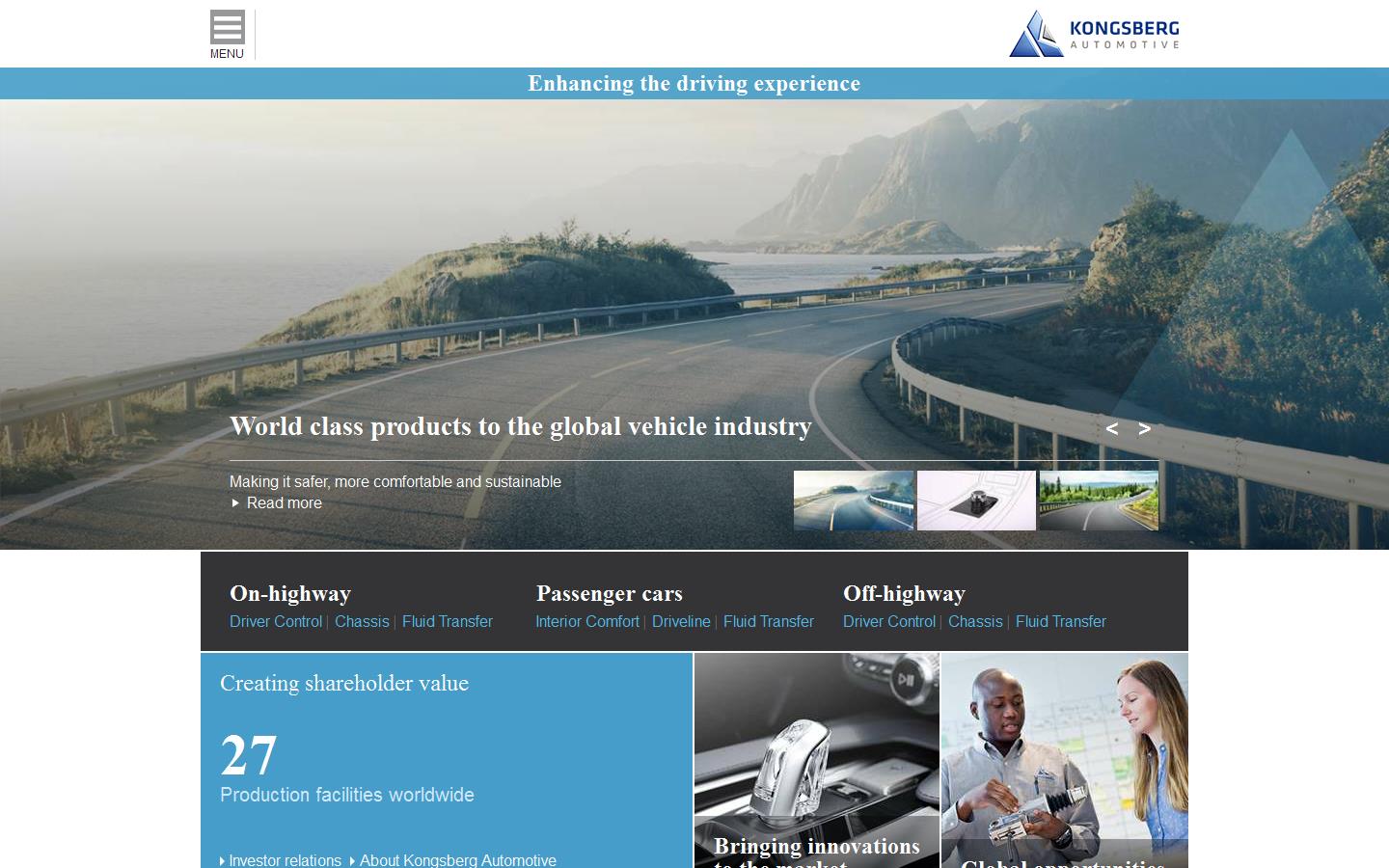 Kongsberg Automotive Website