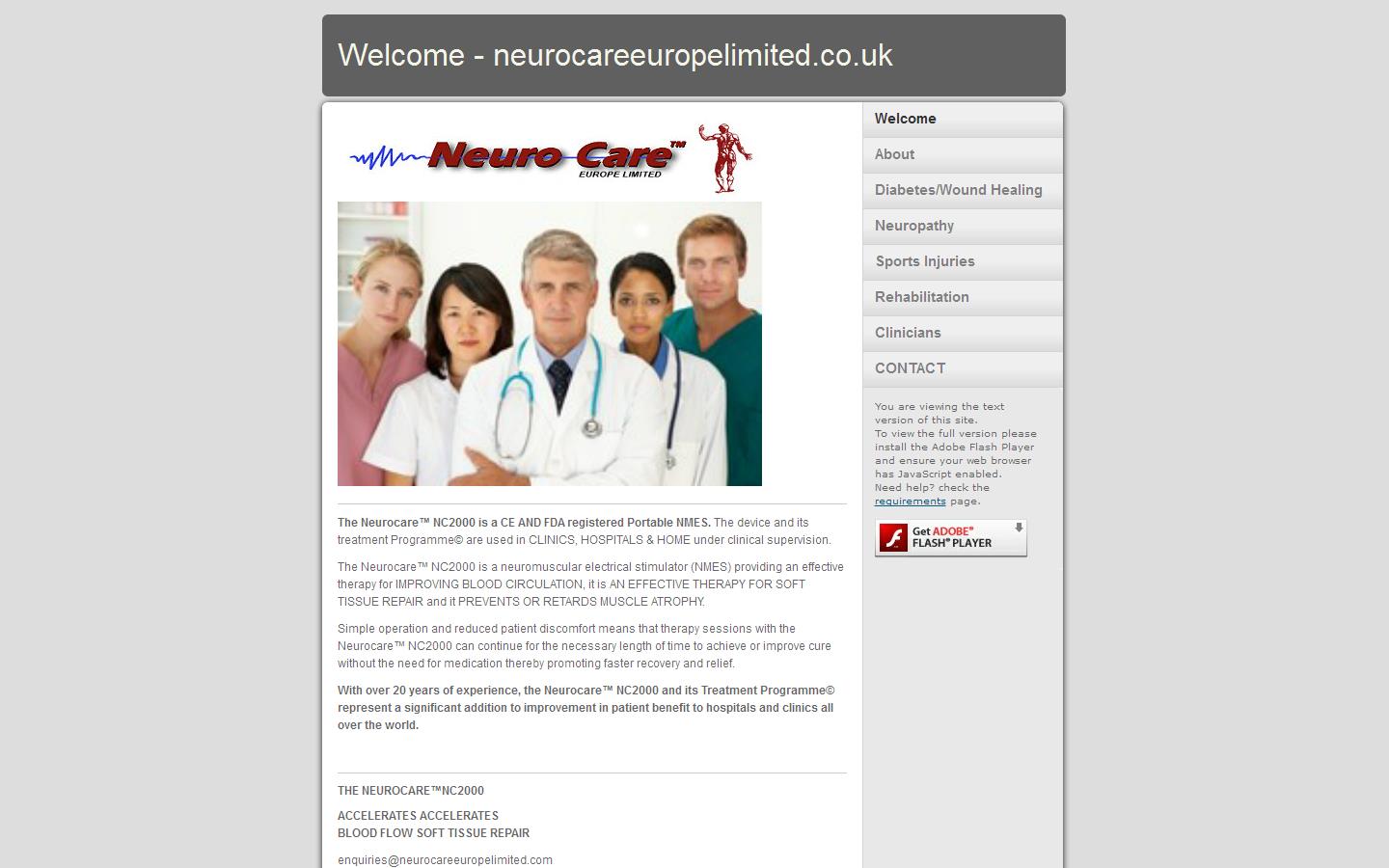 Neurocare Europe Ltd Website