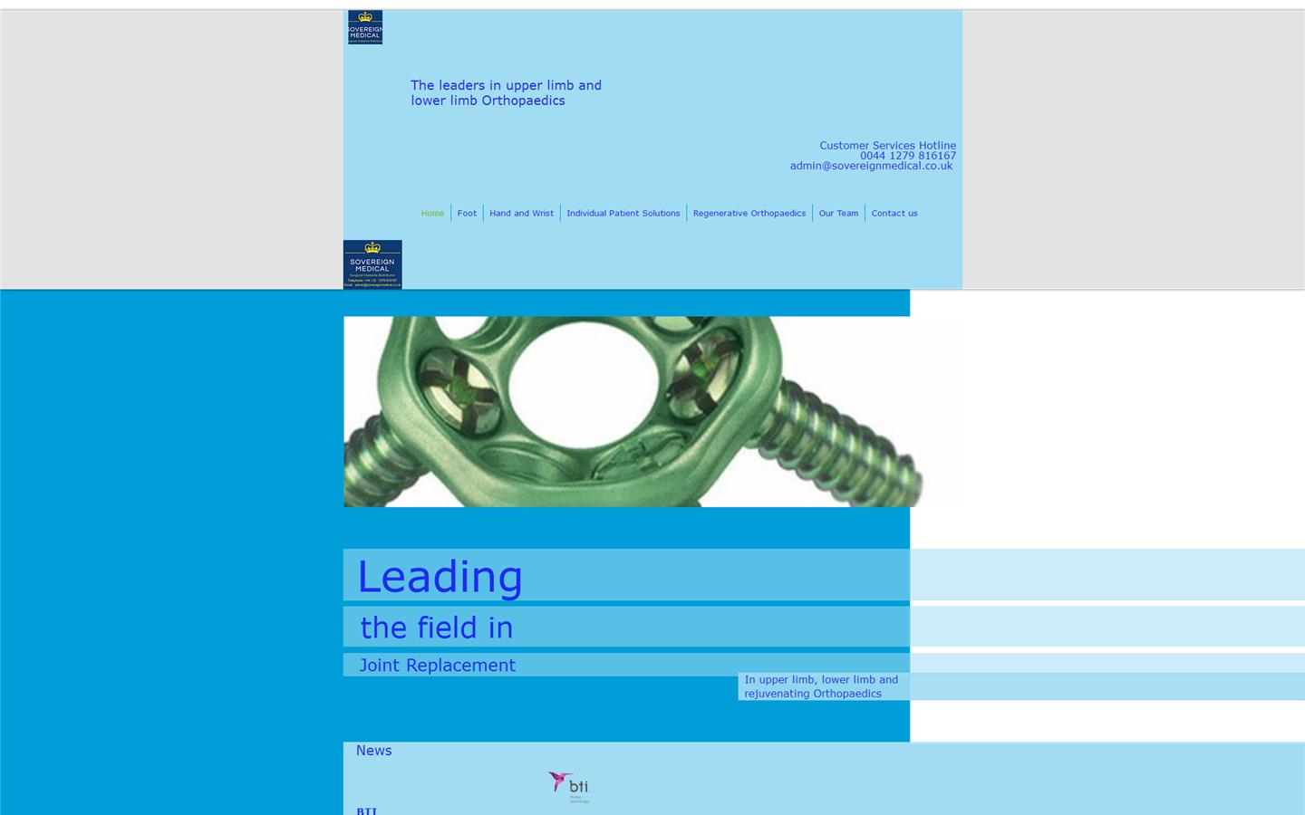 Sovereign Medical Ltd Website