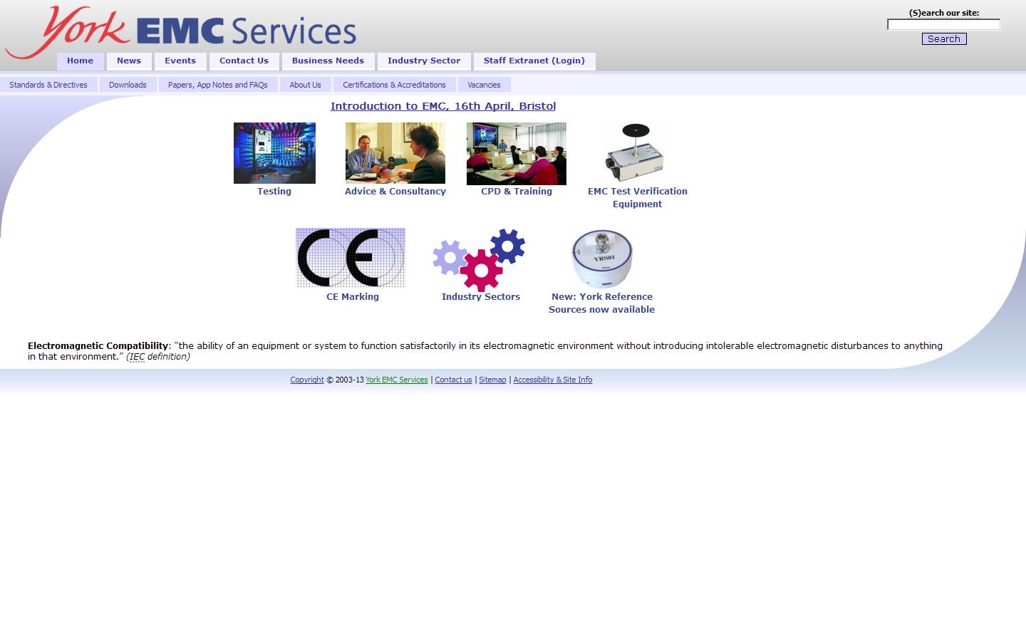 York E M C Services Website