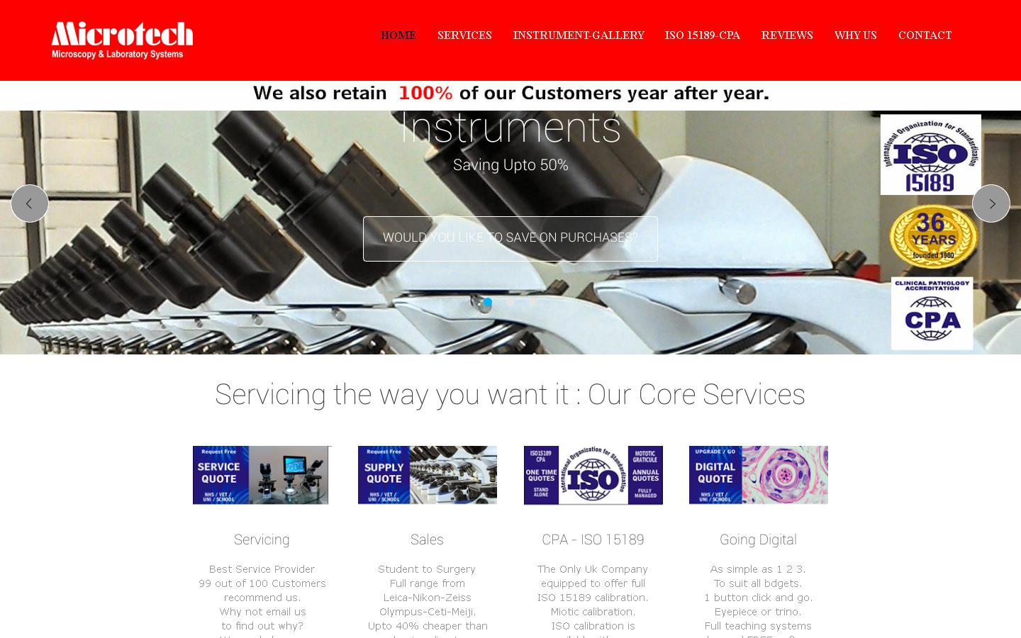 Microtech Microscopy & Laboratory Services Website