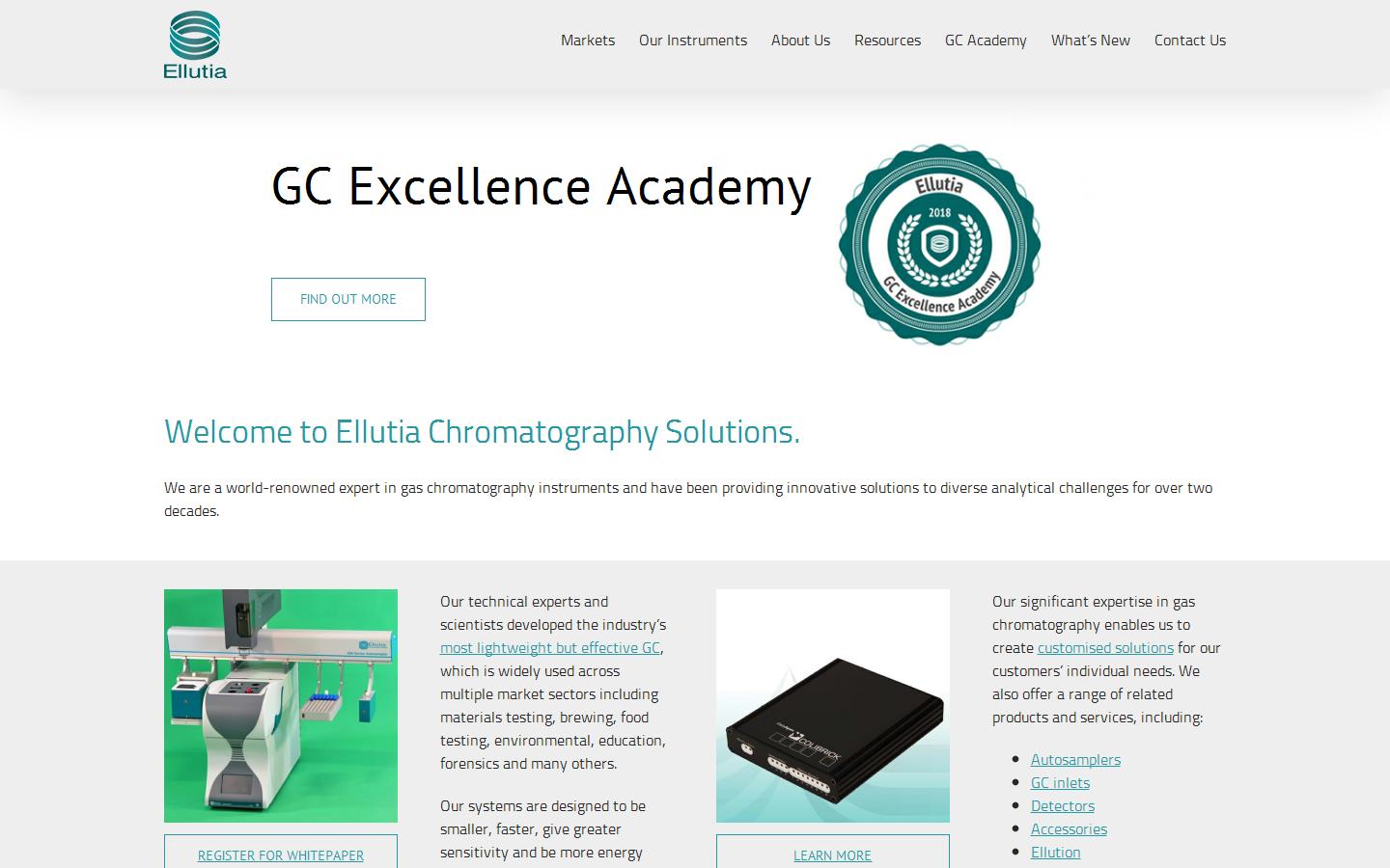 Ellutia Ltd Website