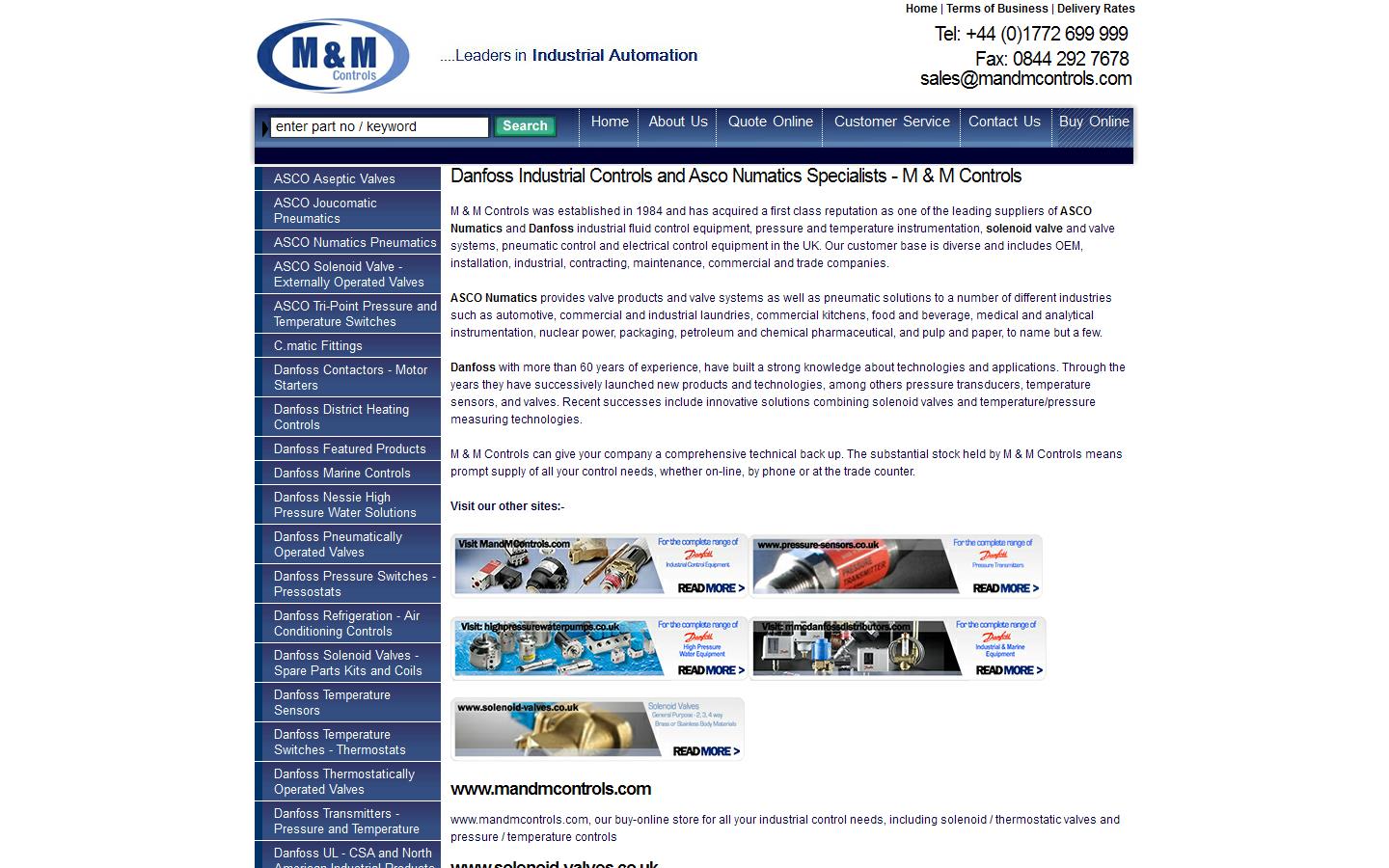 M & M Controls Website